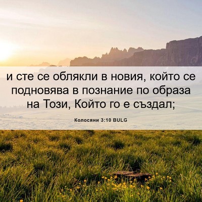 Picture 06 - Колосяни 3:10 BULG - и сте се облякли в новия, - Bible Verse Picture