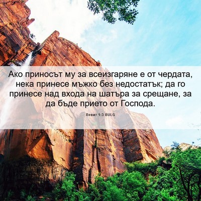 Picture 06 - Левит 1:3 BULG - Ако приносът му за - Bible Verse Picture