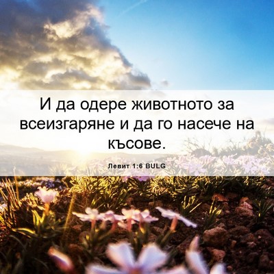 Picture 06 - Левит 1:6 BULG - И да одере животното за - Bible Verse Picture