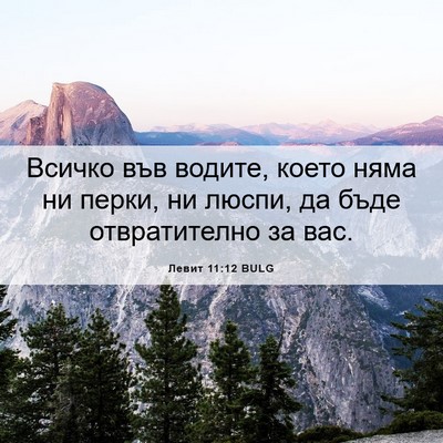 Picture 06 - Левит 11:12 BULG - Всичко във водите, което - Bible Verse Picture