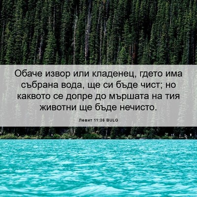 Picture 06 - Левит 11:36 BULG - Обаче извор или кладенец, - Bible Verse Picture