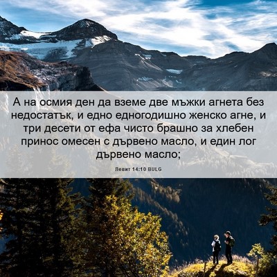 Picture 06 - Левит 14:10 BULG - А на осмия ден да вземе две - Bible Verse Picture
