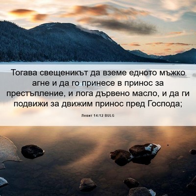 Picture 06 - Левит 14:12 BULG - Тогава свещеникът да вземе - Bible Verse Picture