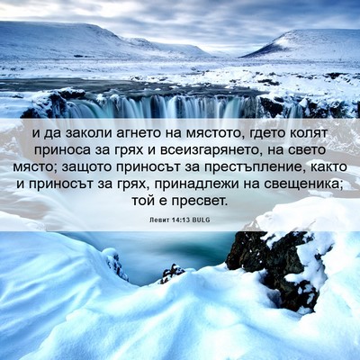 Picture 06 - Левит 14:13 BULG - и да заколи агнето на - Bible Verse Picture