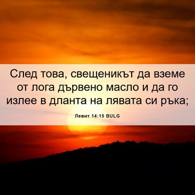 Picture 06 - Левит 14:15 BULG - След това, свещеникът да - Bible Verse Picture