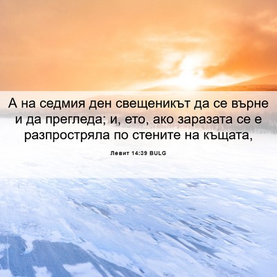 Picture 06 - Левит 14:39 BULG - А на седмия ден свещеникът - Bible Verse Picture