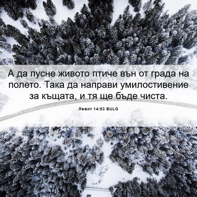 Picture 06 - Левит 14:53 BULG - А да пусне живото птиче вън - Bible Verse Picture