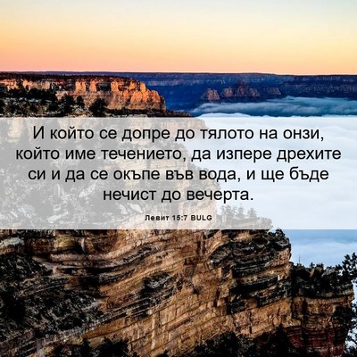 Picture 06 - Левит 15:7 BULG - И който се допре до тялото - Bible Verse Picture
