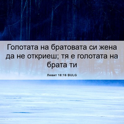 Picture 06 - Левит 18:16 BULG - Голотата на братовата си - Bible Verse Picture