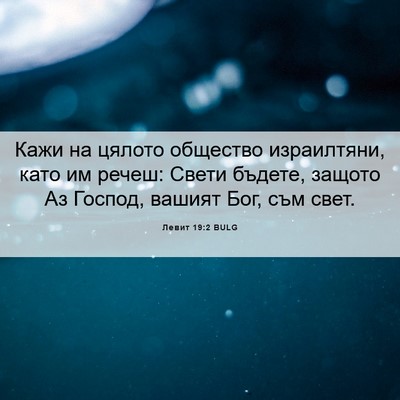 Picture 06 - Левит 19:2 BULG - Кажи на цялото общество - Bible Verse Picture