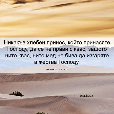 Picture 06 - Левит 2:11 BULG - Никакъв хлебен принос, - Bible Verse Picture