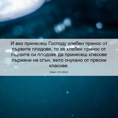 Picture 06 - Левит 2:14 BULG - И ако принесеш Господу - Bible Verse Picture