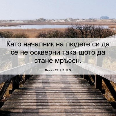 Picture 06 - Левит 21:4 BULG - Като началник на людете си - Bible Verse Picture