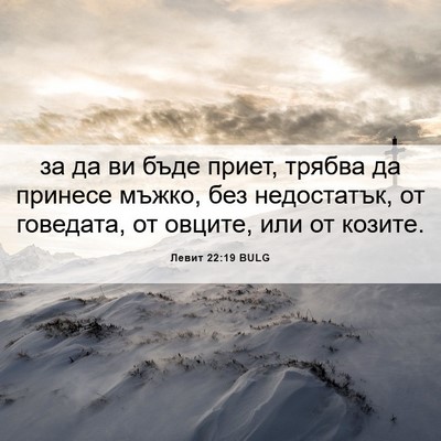 Picture 06 - Левит 22:19 BULG - за да ви бъде приет, трябва - Bible Verse Picture