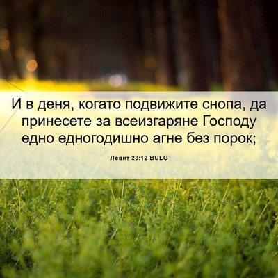 Picture 06 - Левит 23:12 BULG - И в деня, когато подвижите - Bible Verse Picture