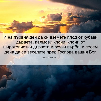 Picture 06 - Левит 23:40 BULG - И на първия ден да си - Bible Verse Picture