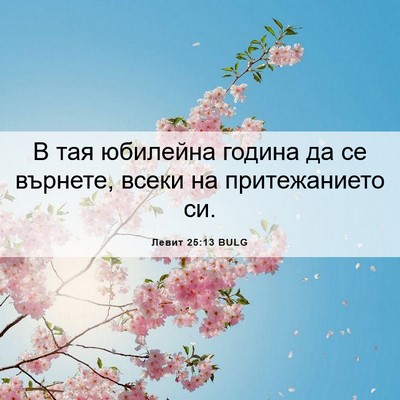 Picture 06 - Левит 25:13 BULG - В тая юбилейна година да се - Bible Verse Picture