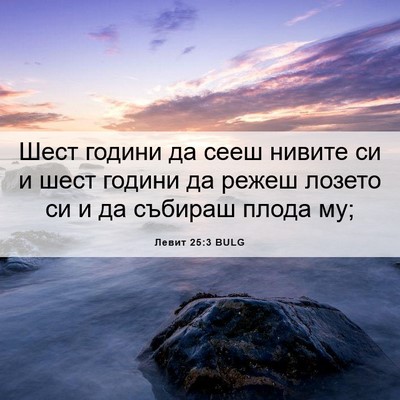 Picture 06 - Левит 25:3 BULG - Шест години да сееш нивите - Bible Verse Picture