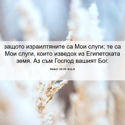Picture 06 - Левит 25:55 BULG - защото израилтяните са Мои - Bible Verse Picture