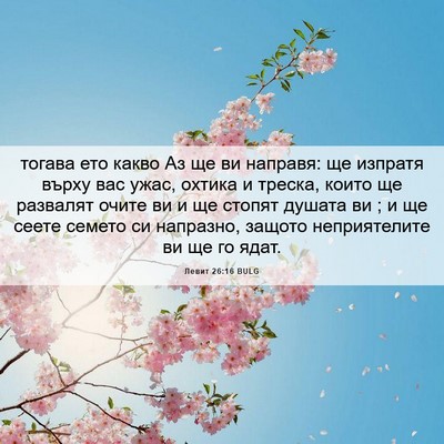 Picture 06 - Левит 26:16 BULG - тогава ето какво Аз ще ви - Bible Verse Picture
