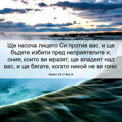 Picture 06 - Левит 26:17 BULG - Ще насоча лицето Си против - Bible Verse Picture
