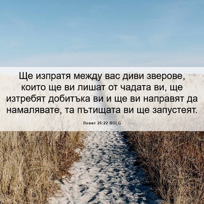 Picture 06 - Левит 26:22 BULG - Ще изпратя между вас диви - Bible Verse Picture