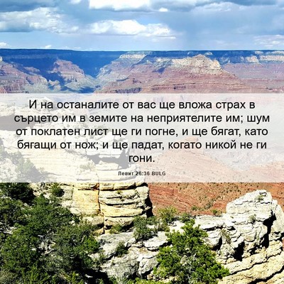 Picture 06 - Левит 26:36 BULG - И на останалите от вас ще - Bible Verse Picture