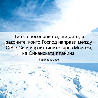 Picture 06 - Левит 26:46 BULG - Тия са повеленията, - Bible Verse Picture