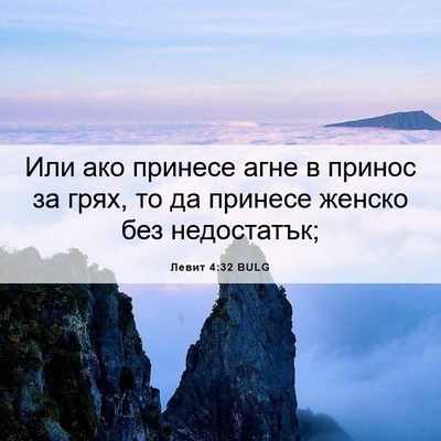 Picture 06 - Левит 4:32 BULG - Или ако принесе агне в - Bible Verse Picture
