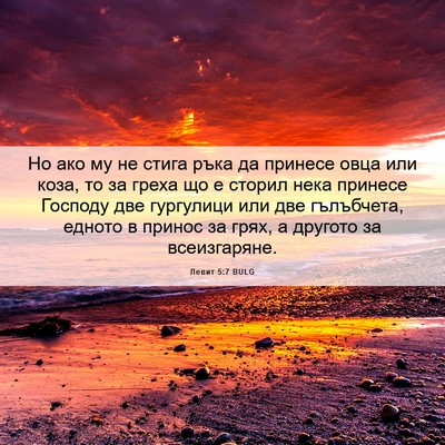 Picture 06 - Левит 5:7 BULG - Но ако му не стига ръка да - Bible Verse Picture