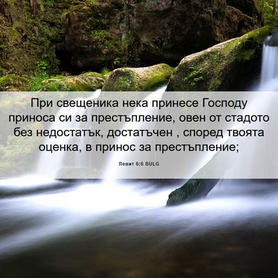 Picture 06 - Левит 6:6 BULG - При свещеника нека принесе - Bible Verse Picture