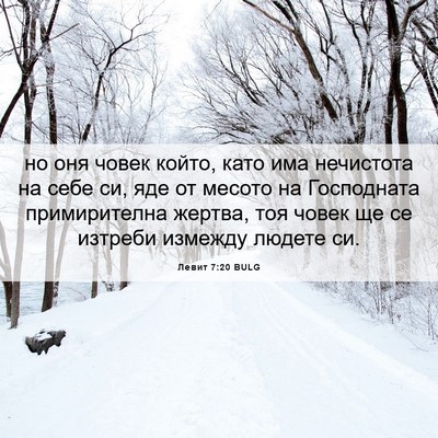 Picture 06 - Левит 7:20 BULG - но оня човек който, като - Bible Verse Picture