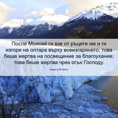 Picture 06 - Левит 8:28 BULG - После Моисей ги взе от - Bible Verse Picture