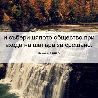 Picture 06 - Левит 8:3 BULG - и събери цялото общество - Bible Verse Picture