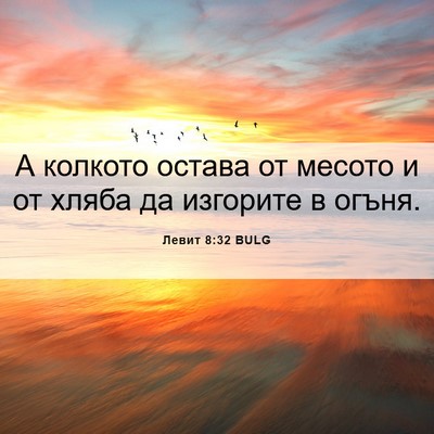 Picture 06 - Левит 8:32 BULG - А колкото остава от месото - Bible Verse Picture