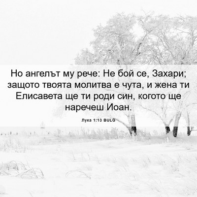 Picture 06 - Лука 1:13 BULG - Но ангелът му рече: Не бой - Bible Verse Picture