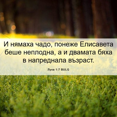 Picture 06 - Лука 1:7 BULG - И нямаха чадо, понеже - Bible Verse Picture
