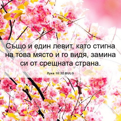 Picture 06 - Лука 10:32 BULG - Също и един левит, като - Bible Verse Picture