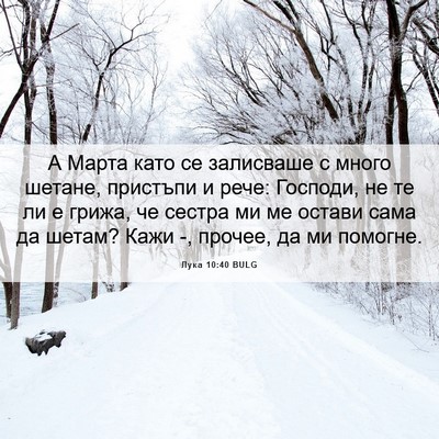 Picture 06 - Лука 10:40 BULG - А Марта като се залисваше с - Bible Verse Picture