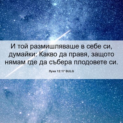 Picture 06 - Лука 12:17 BULG - И той размишляваше в себе - Bible Verse Picture