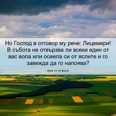 Picture 06 - Лука 13:15 BULG - Но Господ в отговор му - Bible Verse Picture