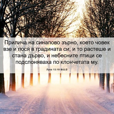 Picture 06 - Лука 13:19 BULG - Прилича на синапово зърно, - Bible Verse Picture