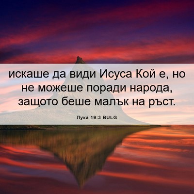 Picture 06 - Лука 19:3 BULG - искаше да види Исуса Кой е, - Bible Verse Picture