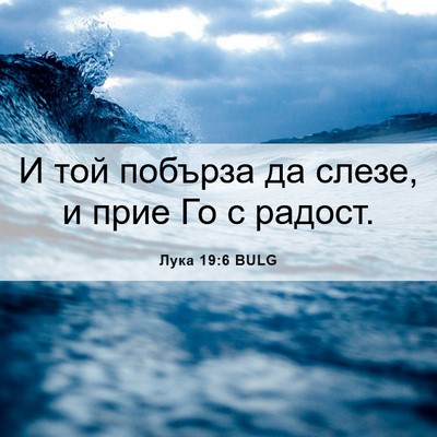 Picture 06 - Лука 19:6 BULG - И той побърза да слезе, и - Bible Verse Picture