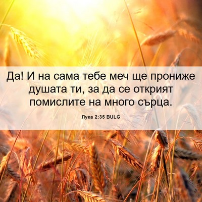 Picture 06 - Лука 2:35 BULG - Да! И на сама тебе меч ще - Bible Verse Picture