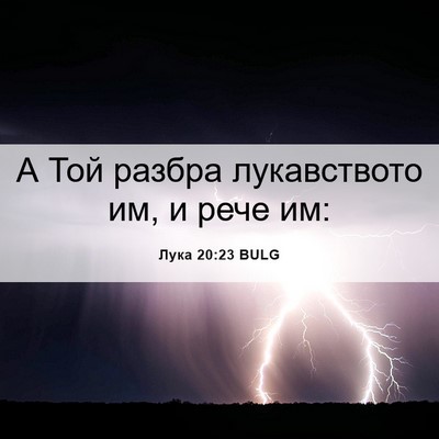 Picture 06 - Лука 20:23 BULG - А Той разбра лукавството - Bible Verse Picture