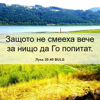 Picture 06 - Лука 20:40 BULG - Защото не смееха вече за - Bible Verse Picture