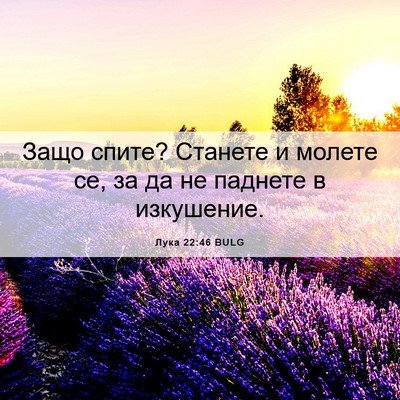 Picture 06 - Лука 22:46 BULG - Защо спите? Станете и - Bible Verse Picture