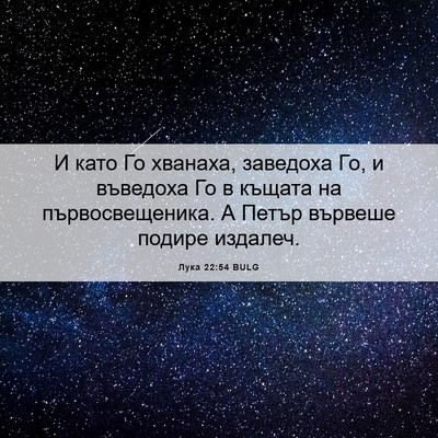 Picture 06 - Лука 22:54 BULG - И като Го хванаха, заведоха - Bible Verse Picture