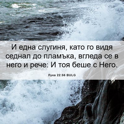 Picture 06 - Лука 22:56 BULG - И една слугиня, като го - Bible Verse Picture